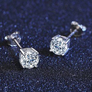 1 Carats Moissanite Stud Earrings- Ideal Gift For Her